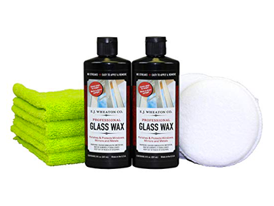 E.J. Wheaton Co. Glass Wax, Polishes and Protects Windows, Mirrors and Metal Surfaces, Dries Chalk White, Easy to Apply and to Remove, Made in USA